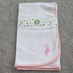 Little Me Pink Polka Dot Tag-Along Baby Blanket